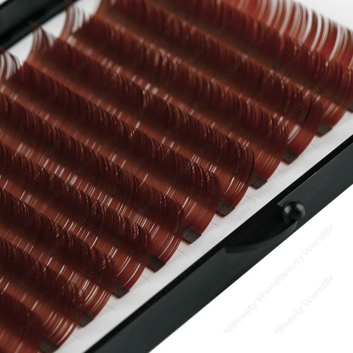 Wine-red colors flat eyelash extension